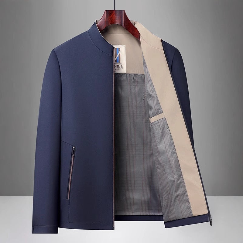 Pánská přechodová bunda s límečkem typu stand collar