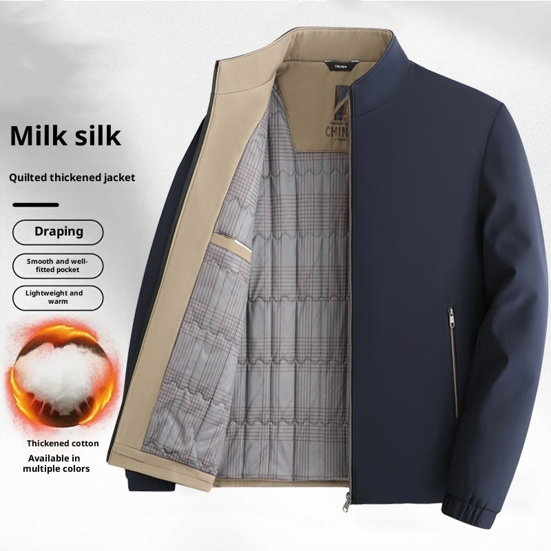 Pánská přechodová bunda s límečkem typu stand collar