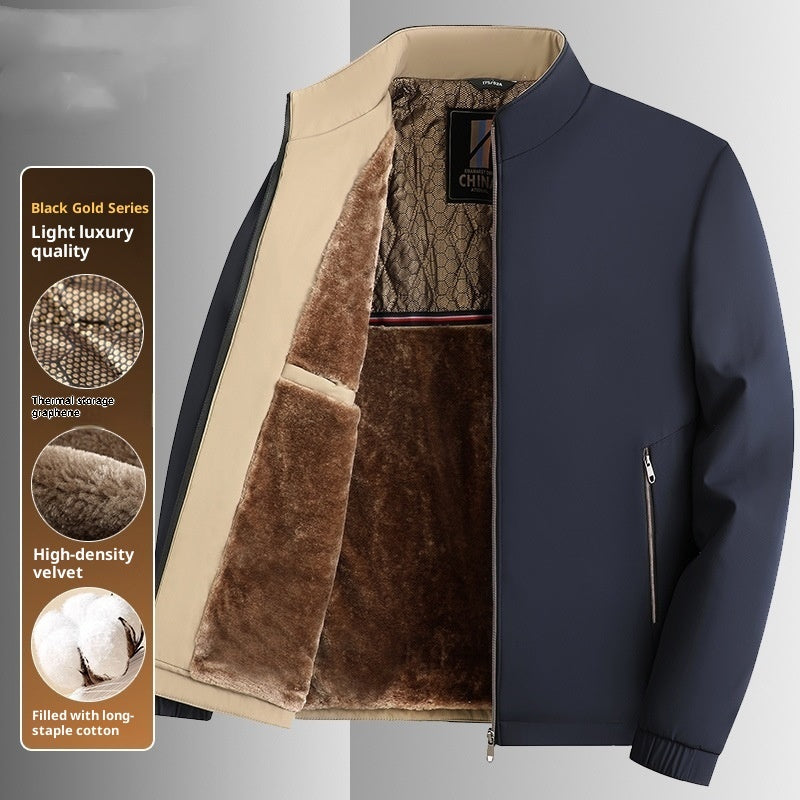 Pánská přechodová bunda s límečkem typu stand collar