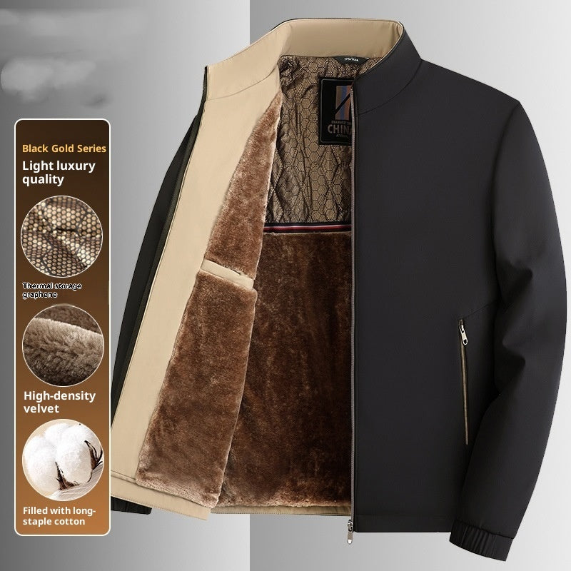 Pánská přechodová bunda s límečkem typu stand collar