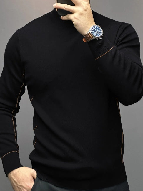 Elegantní pánský svetr s kontrastními detaily